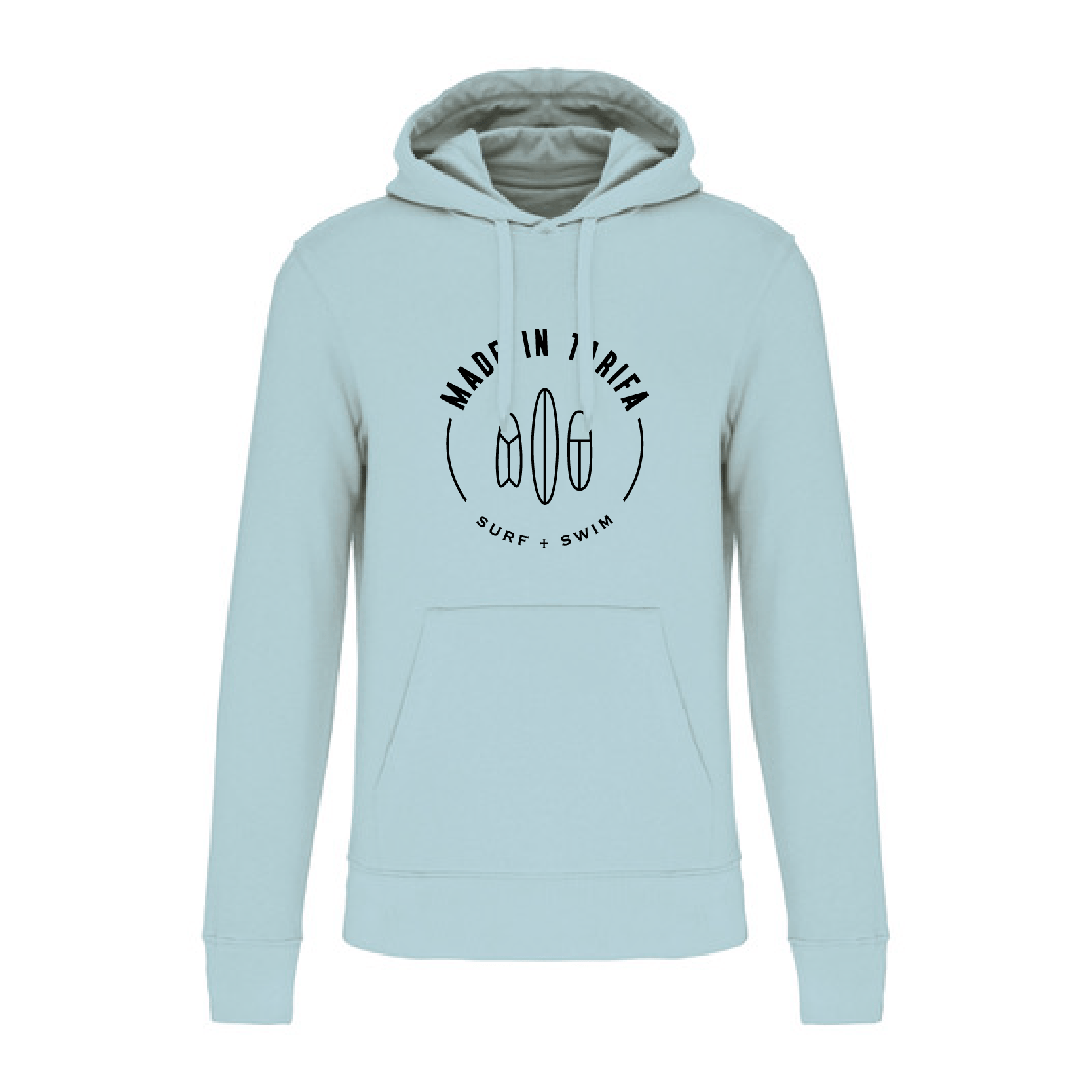 sudadera con capucha Din con l diseño surf and swim en negro